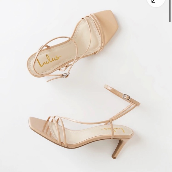 Lulus Shoes - Light Nude Patent Ankle Strap Heels